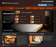 web site development - Mill Farm Leisure - Accommodation website design