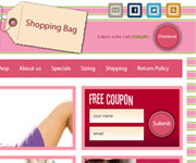 web site development - Pink Stripe - Fashion Shopping website