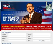 web site development - Support Cruz 2012 American Politician web site