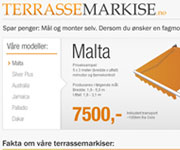 web site development - Terrasse Markise - http://www.terrassemarkise.no/