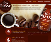 web site development - Top Roast, coffee brand